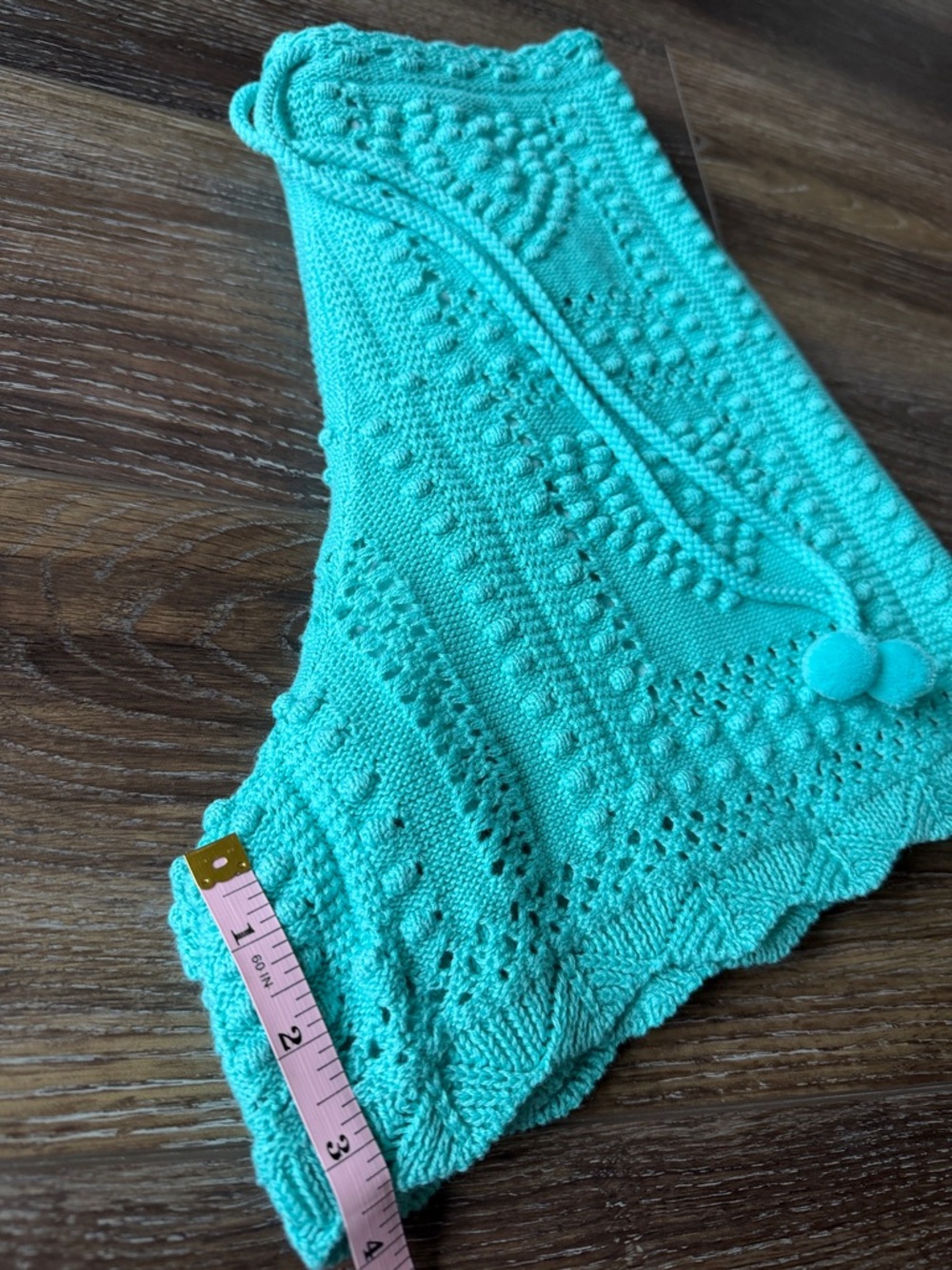 FARM Rio for Anthropologie Aqua Crochet High-Waist Heart Shorts Size XS - Picture 6 of 11
